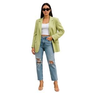 Vintage Apart Green Lined Oversized Blazer Double Breasted 12 Medium